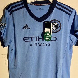 Adidas MLS NYCFC New York City FC Blue Women's JERSEY Sz S,M,L,XL,2X New w tags
